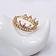 Corona 925 anillo de dedo de plata esterlina para niña mujer RJEW-BB71152-H-3