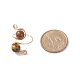Круглое плетеное кольцо-манжета с драгоценными камнями X-RJEW-JR00491-4