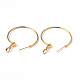 Golden Plated Brass Hoop Earrings X-EC108-1NFG-2