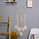 Woven Net/Web with Leaf Macrame Cotton Wall Hanging Decorations PW23021573459-1