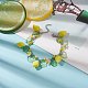 Lemon & Leaf & Flower Resin & Acrylic Charm Bracelet BJEW-TA00210-2