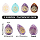 Sunnyclue 4pcs 4 colgantes de piedras preciosas naturales y sintéticas G-SC0001-71-2