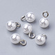 Pendentifs en plastique imitation perle ABS OACR-R068-12mm-01-1