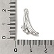 真鍮製マイクロパヴェキュービックジルコニアペンダント  タッセル  プラチナ  21x12.5x3.5mm  穴：1.2mm KK-D091-02P-3