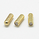 真鍮製ブローチパーツ  ピンキャップ  内部のゴムと  片穴  ゴールドカラー  10.5x4mm  半分穴：0.5mm MAK-Q011-66G-2