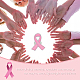 Superfindings 60 pz spille per la consapevolezza del cancro al seno nastro rosa smaltato spille con badge in lega di platino speranza spille del nastro per il riconoscimento di beneficenza zaino vestiti 25.5x20.5x1.5mm JEWB-FH0001-27-5