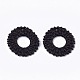 アクリルパーツ  模造ラタン編み風  リング  ブラック  30.5x30x4mm  穴：1.5mm X-OACR-T010-02E-2