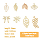 HOBBIESAY 48Pcs 12 Style Alloy Leaf Charms Pendants Mixed Leaf Pendant Hollow Charm Brass Metal Charm Spring and Autumn Leaf Pendant DIY Bracelet Earrings Necklace Jewelry FIND-HY0001-54-2