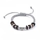 Bracelets de perles tressées coréennes réglables en cordon de polyester ciré unisexe BJEW-JB04680-03-1
