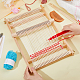 木製マルチクラフト織機  スプール付き  くし  シャトルとランダムな色の糸  DIY手編み織機  子供向けの知的なおもちゃ  モカシン  織機: 39.5x27x3cm DIY-WH0304-792-3
