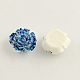 Dot Spray Painted Resin Flower Cabochons CRES-R171-05-1