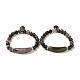 Natürliche indische Achat Perlen Charme Armbänder BJEW-K164-B10-2