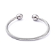 304 Stainless Steel Cuff Bangles BJEW-M284-12-2