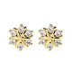 Серьги-гвоздики из прозрачного кубического циркония с цветочным узором из латуни и микропаве EJEW-D318-10G-4