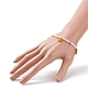 4 Stück 4 Stil Glassamen geflochten Erdbeer & Traube & Orange & Erdbeer Charms Armband für Frauen BJEW-TA00140-3