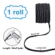 PH PandaHall 10.9 Yard Braided Leather Strip 5mm 3 Ply Hand Braided Cord Black Bolo PU Leather Cord Flat Folded Leather Cord forMen Women Bracelet Necklace Bolo Tie Belt DIY Craft Making LC-PH0001-07B-5