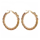 Glass Braided Big Hoop Earrings EJEW-JE04907-4