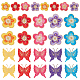 Nbeads 28 pièces 14 style fleur de prunier et motif papillon informatisé patch en tissu brodé DIY-NB0008-37-1