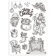 GLOBLELAND Christmas Santa Claus Transparent Clear Stamps Fireplace Gifts Embossing Stamp Sheets Silicone Clear Stamps Seal for DIY Scrapbooking and Card Making Paper Craft Decor DIY-WH0371-0053-8