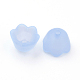 Chunky Cyan Transparent Frosted Tulip Flower Acrylic Bead Caps X-PL543-5-2