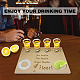CREATCABIN Wooden Tequila Board with Salt Rim Shot Glass Serving Tray Holder Tray Wine Holder for Bar Restaurant Party Family Dinner Gathering Men Women Friends Gifts 9.84 x 7.09 Inch AJEW-WH0269-008-7