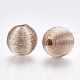 Wood Beads Covered with Polyester Cord Wire WOVE-S117-16mm-05-1