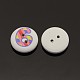 2-Hole Flat Round Number Printed Wooden Sewing Buttons X-BUTT-M002-6-2