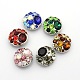 Zinc Alloy Rhinestone Flat Round Jewelry Snap Buttons X-SNAP-L002-18-NR-1