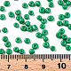 ガラスシードビーズ  焼き付け塗料  丸い穴  ラウンド  濃い緑  3~4x2~2.5mm  穴：0.8mm  約450g /ポンド SEED-S061-A-F280-5