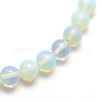 Perles rondes opale brins, 8mm, Trou: 1mm, Environ 48 pcs/chapelet, 14 pouce