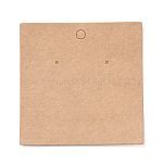 Blanko-Ohrring-Anzeigekarten aus Kraftpapier, Viereck, rauchig, 8x8x0.05 cm, Bohrung: 1.5 mm