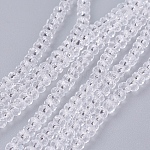 Chapelets de perles en verre transparente  , facette, rondelle, clair, 3x2mm, Trou: 0.5mm, Environ 160~165 pcs/chapelet, 15.35 pouce ~ 15.75 pouces (39~40 cm)