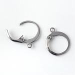 201 Stainless Steel Leverback Earring Findings, with Loop, Stainless Steel Color, 14.5x12x2mm, Hole: 1mm