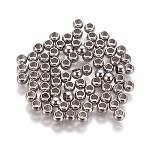 304 Stainless Steel Spacer Beads, Round, Stainless Steel Color, 3x2mm, Hole: 1.6mm