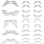 150шт 5 стиля бусины из сплава в тибетском стиле, крылья, серебряные, 7~20x7~30x3~3.5 мм, отверстие : 1~1.5 мм, 30шт / стиль