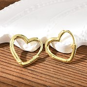 Латунные английском замке Серьги-кольца EJEW-C502-09G