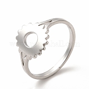 304 Stainless Steel Sunflower Adjustable Ring for Women RJEW-B027-17P