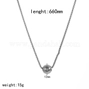 Женские ожерелья с подвеской в виде круглого шара из нержавеющей стали 304 MP4435-7