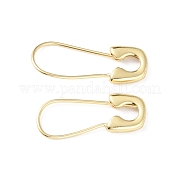 Серьги-кольца из латуни в форме английской булавки для женщин EJEW-F310-02G