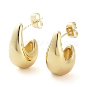 Латунные серьги-гвоздики в виде капель EJEW-D086-04G