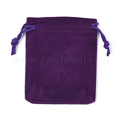 Pochettes rectangle en velours, sacs-cadeaux, indigo, 9x7 cm