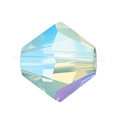 Preciosa® Kristallperlen, tschechischer Kristall, Doppelkegel (451 69 302 Rondell), 51000 20000 Chrysolith Opal ab 2x, 4 mm, Bohrung: 0.8 mm