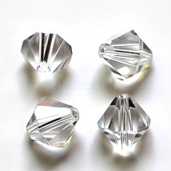 Abalorios de cristal austriaco de imitación, aaa grado, k9 vidrio, facetados, bicono, Claro, 3x3mm, agujero: 0.7~0.9 mm