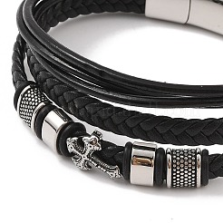 Bracciali multifilo in microfibra intrecciata&nbsp;BJEW-B096-04A
