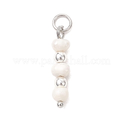 Натуральный культивированный пресноводный жемчужный картофель с круглыми подвесками из синтетического немагнитного гематита&nbsp;PALLOY-JF04853-01