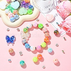 40 шт. разноцветные переливающиеся акриловые бусины с УФ-покрытием&nbsp;DIY-YW0017-03