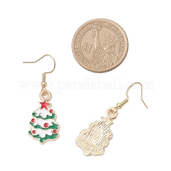 4 пара сережек-подвесок из сплава с эмалью EJEW-JE06531