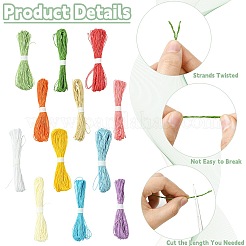 12 paquet de 12 cordons en papier 2 plis de {2} couleurs&nbsp;OCOR-CJ0004-05