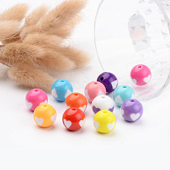 Смешанный цвет сердца акриловые шарики для коротких ожерелий X-YPL454