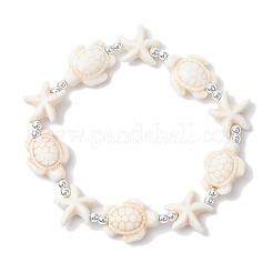 Браслеты из синтетического бирюзового бисера для мужчин и женщин BJEW-JB11761-01